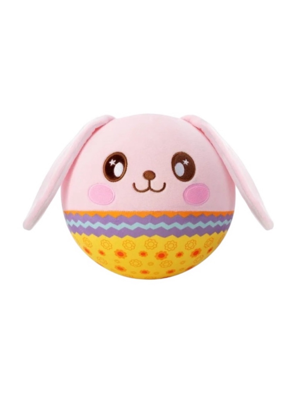 Plush Pink & Yellow Bunny Ball - Soft Cuddly Stuffed Animal